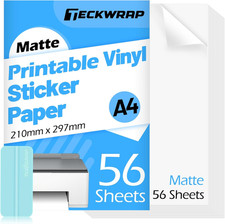 TECKWRAP Printable Vinyl Sticker Paper for Inkjet Printer, Matte Inkjet Printabl picture