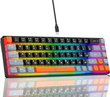 Snpurdiri 60% Gaming Keyboard Membrane RGB Backlit 68 Key Ergonomic Mini Compact picture