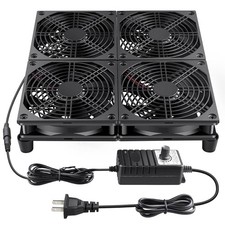 120Mm X 4 Router TV Box Fan 110V - 240V Big Airflow with Speed Control for DIY G picture