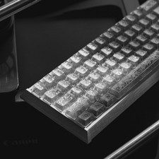 Crystal Clear Carbon Fiber Top Print Keycaps PC Cherry Profile 132 Keys Set picture