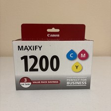 Genuine Canon Maxify 1200  3 Ink Tanks Cyan Magenta Yellow PGI-1200 + XL Black  picture