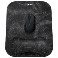 Topographic Map Pattern Mouse Pad With Wrist Rest Ergonomic Design 11X8.3 Inches picture