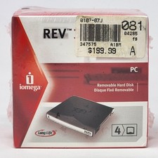REV Disk 35GB/90GB iomega Removable Hard Disks 4 Pack discontinued NEW/SEALED picture