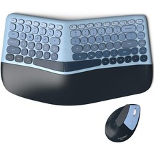 MOFII Wireless Ergonomic Keyboard and Mouse Combo, Split Curved Keyboard with Wr picture