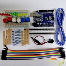 ATmega328P Starter Kit w/ LEDs Switches Resistors Cables Jumpers & Breadboard picture