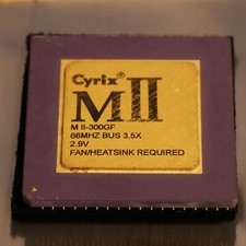 Cyrix MII 300GP 66 MHZ Bus 3X 2.9v Ceramic CPU Processor Gold 6x86 09 picture