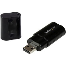 USB Audio Adapter 3.5mm Jack for Headphone and Microphone Plug and Play Black picture