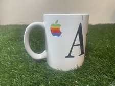 Apple Coffee Mug Macintosh Computer Old Rainbow Logo 11oz Ceramic Vintage picture