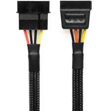 CRJ 4Pin Molex To 15Pin SATA Power Adapter Cable 12Inch 30cm Black picture
