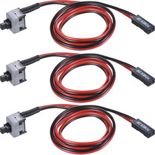 3 Pack 2 Pin SW PC Desktop Power Cable On/Off Push Button ATX Computer Switch picture