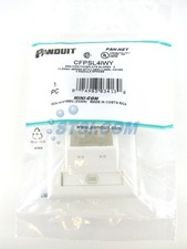 Panduit CFPSL4IWY 4-Port Mini-Com SLOPED Faceplate, Labeled, Off-White ~STSI picture