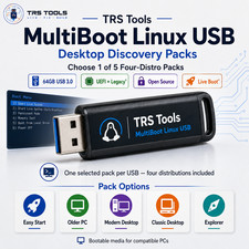64GB MultiBoot Linux USB – Choose 1 Desktop Pack – Mint Ubuntu Fedora & More picture