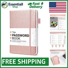 Elegant Rose Gold Password Keeper Book with Alphabetical Tabs for Seniors picture