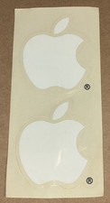 Vintage Original 1998 Apple Computer white decal stickers Set Of 2 picture