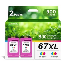 Ankink 67XL Color 2-Pack Ink Cartridge Replacement for HP 67XL picture