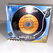 Verbatim CD-R 80min 52X with Digital Vinyl Surface - 10pk Slim Case (94439) picture