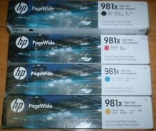GENUINE SET 4 HP 981X HI-YLD INKS LOR09A LOR10A LOR11A LOR12A PageWide 556 586 picture