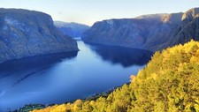 Landscape fjord norway cliff fall nordic Custom Gaming Mat Desk picture