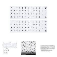 2PCS Keyboard Stickers English White Background Black Lettering for Laptops picture