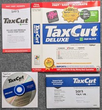 TaxCut Deluxe 2003 Federal Tax Year Software CD Windows 95 98 ME NT 4.0 2000 XP picture