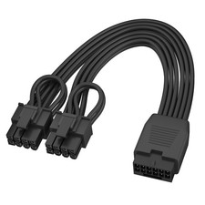 12VHPWR Cable Extension, 16 Pin(12+4) Female to Dual PCIe 8 Pin(6+2) Male GPU, P picture
