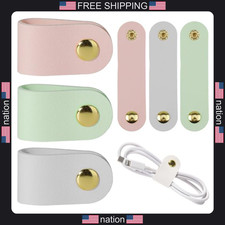 Leather cord organizer 6pcs reusable cable ties for phone charger power picture