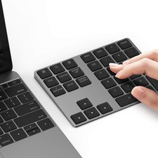 Lekvey Bluetooth Numeric Keypad Wireless Rechargeable Aluminum Number Pad Gray picture