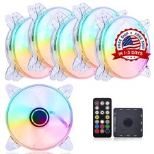 Ventilador de caja con luz LED RGB de 120 mm y arcoíris para cajas de PC US NEW picture