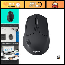 Multi-Device Wireless Mouse - Full Size Ergonomic, Bluetooth & USB Connectivity, picture