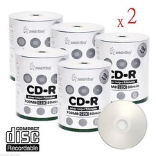 1000 Pcs Smartbuy Grade A+ CD-R 52X 700MB Silver Inkjet Hub Printable Blank Disc picture