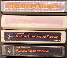 TI-99 4a Command Module Cartridges Lot of 4 Statistics, Tax, Records, Reports picture