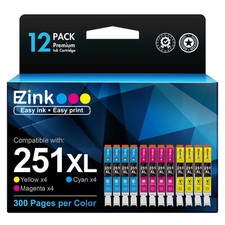 E Z Ink 12 Pack Canon 251 CLI 251XL Ink Cartridges Cyan Magenta Yellow picture