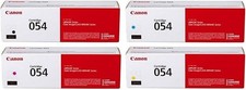 Genuine Canon 054 Toner Set Black Cyan Magenta Yellow CMYK picture