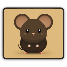 Cute Brown Mouse Gaming Mouse Pad | Kawaii Rodent Desk Mat picture