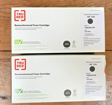 Tru Red Black Replacement Cartridges for HP 12A, New, Lot of 2 picture