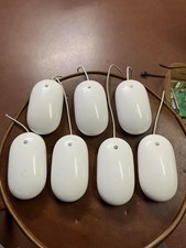 Lot of 7 Apple Mighty Mouse A1152 Wired USB Optical Mouse White Genuine Apple picture