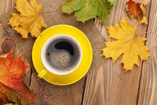 Landscape fall maple leaves mug coffee table Custom Gaming Mat Desk picture