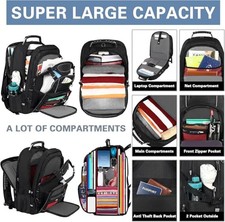 18.4 LAPTOPS BACKPACK FOR MEN, 60L EXTRA LARGE GAMING BACKBAG WITH USB SINVICKO picture