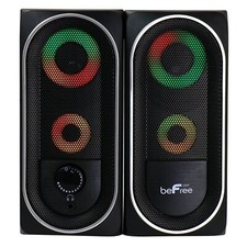 beFree Sound 2.0 Computer Gaming Speakers with LED RGB Lights picture