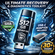 512GB Professional Multi-Boot Recovery USB | SHA Verified | USB-C Adapter picture