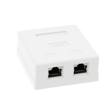 2-Port Keystone RJ45 Jack Surface Mount Box, White Unshielded For Cat6 Cable picture