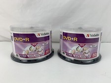 Lot Of (2) 50 Verbatim AZO DVD+R 16X Branded Logo 4.7GB Media Disc Spindle 95037 picture