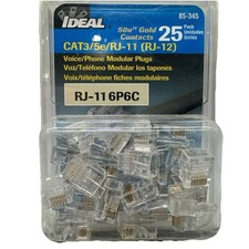 IDEAL 85-345 Voice/Phone Modular Plugs CAT3/5e/RJ-11 (25 PACK) {65} picture