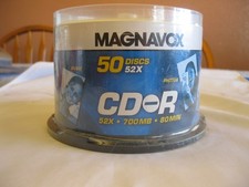 50 Magnavox Blank CD-R 52X -700MB - 80 Min Media Discs NEW Sealed picture