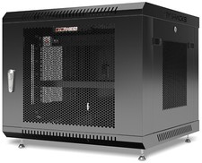 Server Rack 9U Wall Mount Cabinet Locking Networking Data Enclosure VENTED Door picture