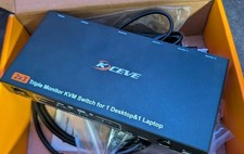 KCEVE USB 3.1 Triple Monitor KVM Switch - 100W Laptop Charging / 10Gbps Open Box picture