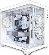 MUSETEX ATX PC Case, 360MM RAD Support, 3 x 120mm Non-ARGB Fans White  picture