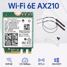 Intel AX210NGW WiFi 6E Card M.2 5374Mbps Tri-Band BT 5.4 with Internal Antennas picture