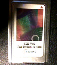 Working Vintage PCMCIA 56K V.90 Fax Modem Card By Hawking Technology picture