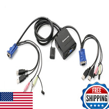 Iogear 2-Port Usb Vga Cabled Kvm Switch - 2048 X 1536 - 2.1 Stereo Audio W/Mic picture